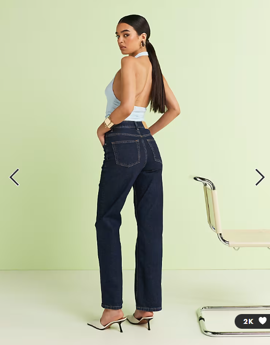 ASOS DESIGN comfort stretch straight leg jeans in rinse