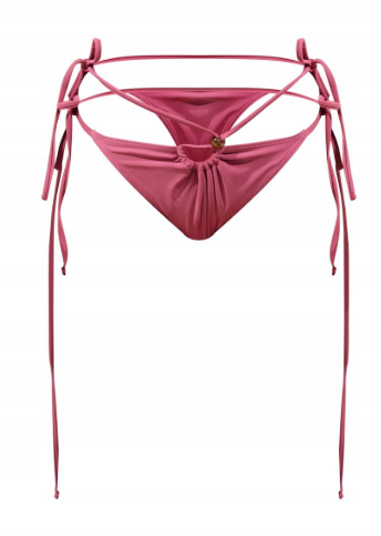 Berry Bead Double Strap Tie Side Bikini Bottom
