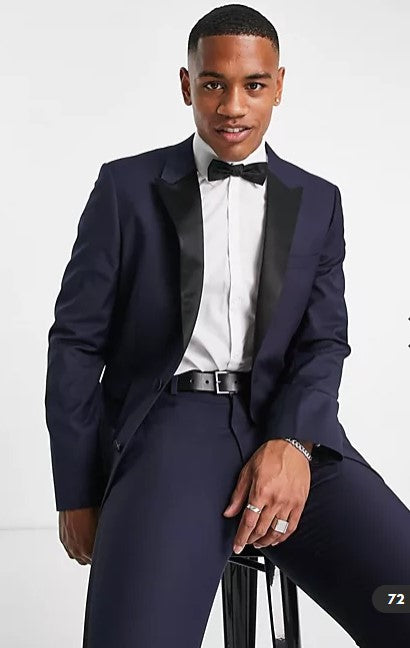 Skinny Tuxedo In Navy Suit Jacket