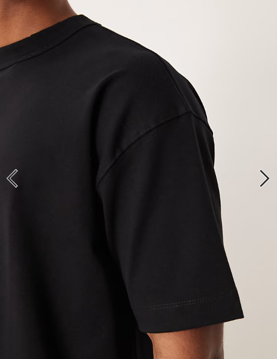 ASOS DESIGN premium interlock boxy oversized T-shirt in black .