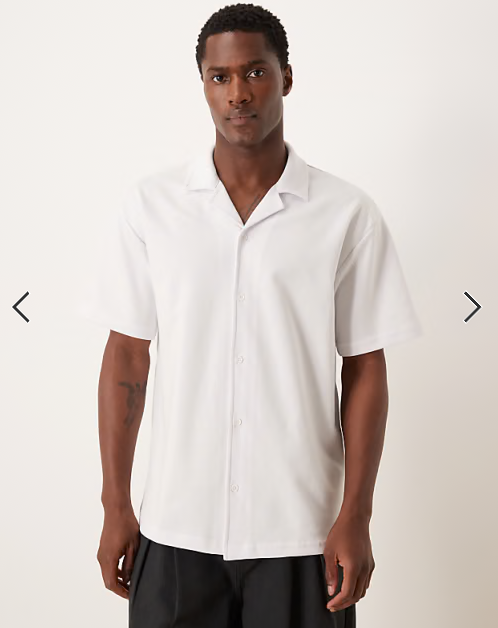 ASOS DESIGN heavyweight relaxed polo shirt in white soft touch.