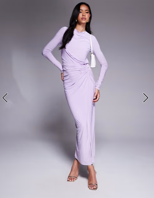 Daska twist front dress in lilac