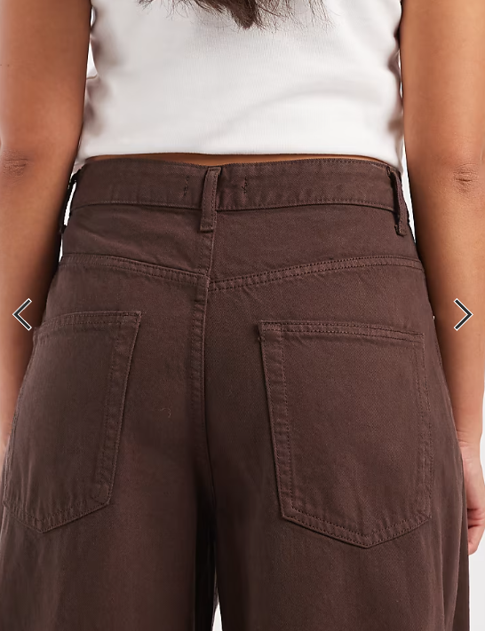 ONLY Taylor high waist barrel jeans in dark brown denim