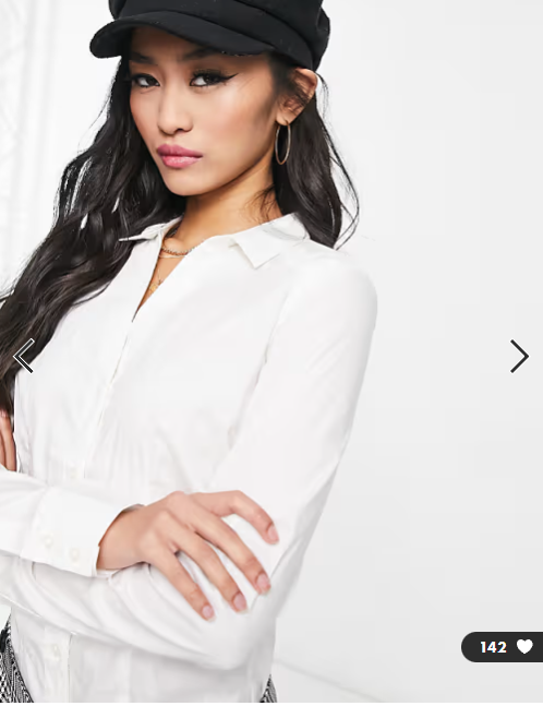 Vero Moda long sleeve shirt bodysuit in white