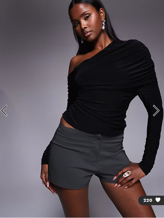 ASOS DESIGN bengaline micro mini shorts in grey