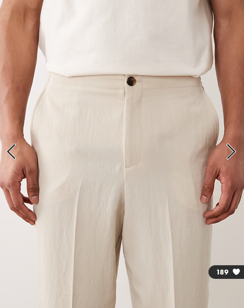 ASOS DESIGN relaxed tapered suit trousers in cream