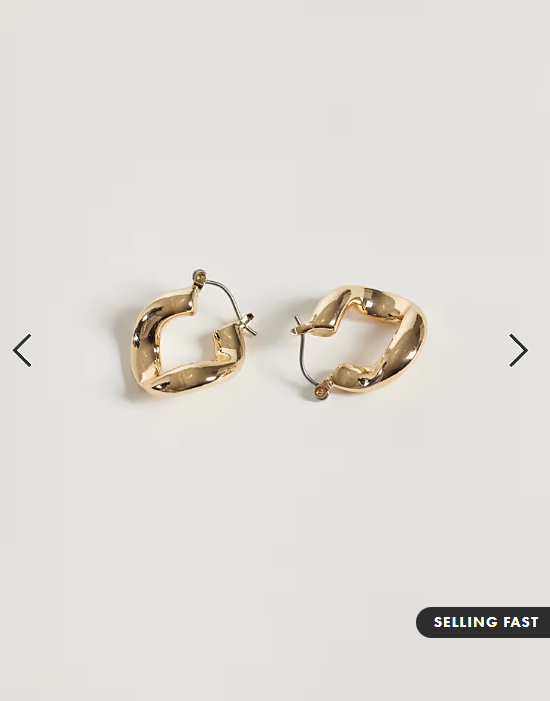 ASOS DESIGN small hoops with twisted design in gold tone