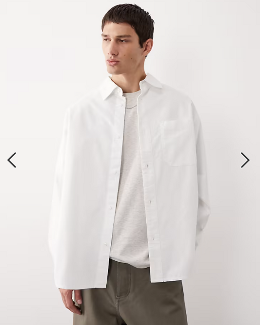 ASOS COLLECTIVE oversized oxford shirt in white