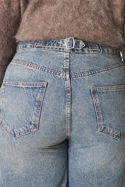 ASOS DESIGN Curve high waisted wide leg jeans with cinch in vintage wash