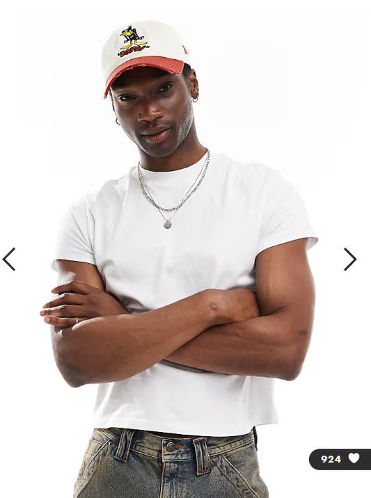 Reclaimed Vintage slim crop boxy t-shirt in white.