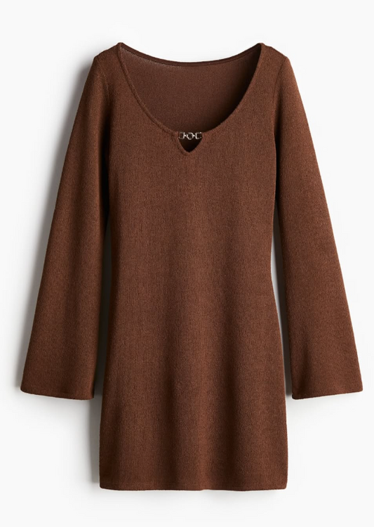 H&M - KNITTED FLARED-SKIRT DRESS