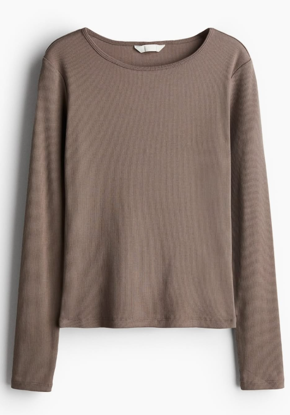 H&M-RIBBED JERSEY TOP