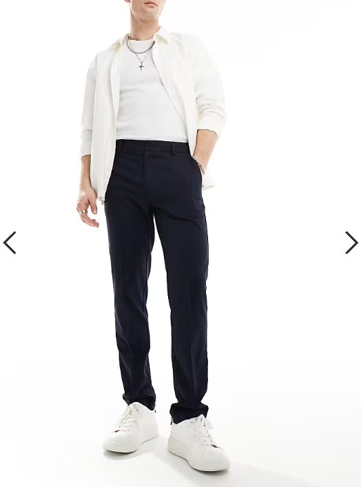 ASOS DESIGN smart slim fit trousers in navy
