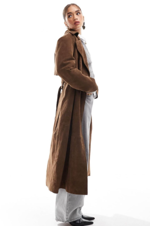 ASOS DESIGN premium suede trench
