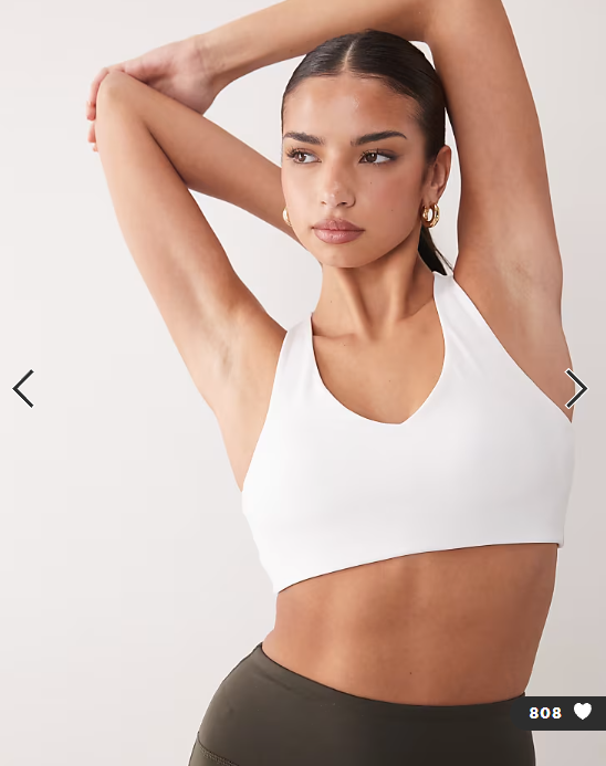 4505 active push up medium support sports bra in white