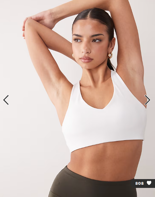 4505 active push up medium support sports bra in white