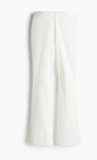 H&M - Flared Fine-Knit Leggings - Cream - Ladies