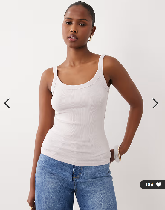 Gina Tricot basic rib singlet in lavendar purple