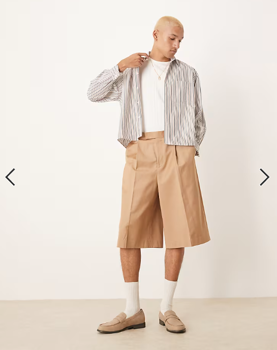 ASOS DESIGN smart oversized bermuda shorts in stone