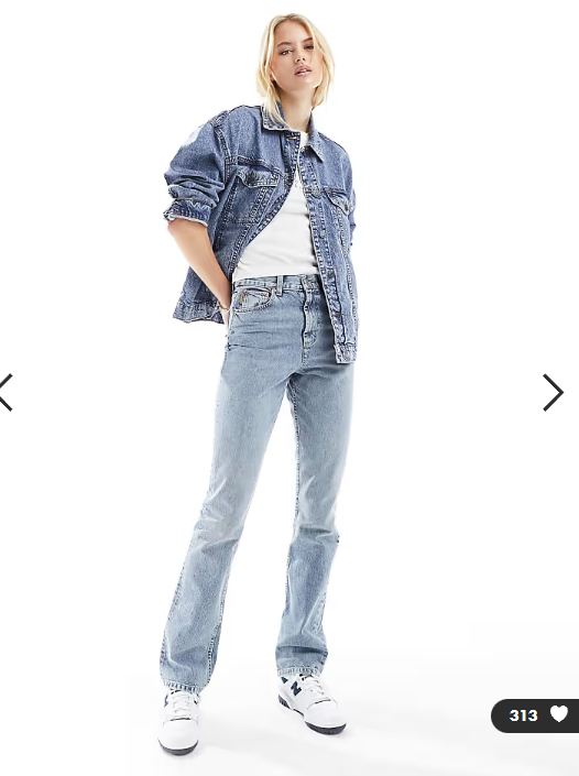 ASOS DESIGN Tall mid rise straight jeans in light blue