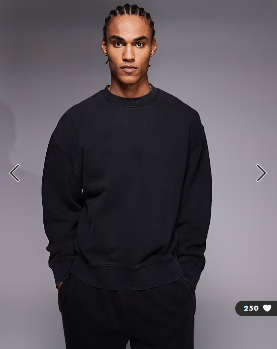 4505 Icon Rest Day heavyweight 440gsm cotton oversized boxy sweatshirt in washed black