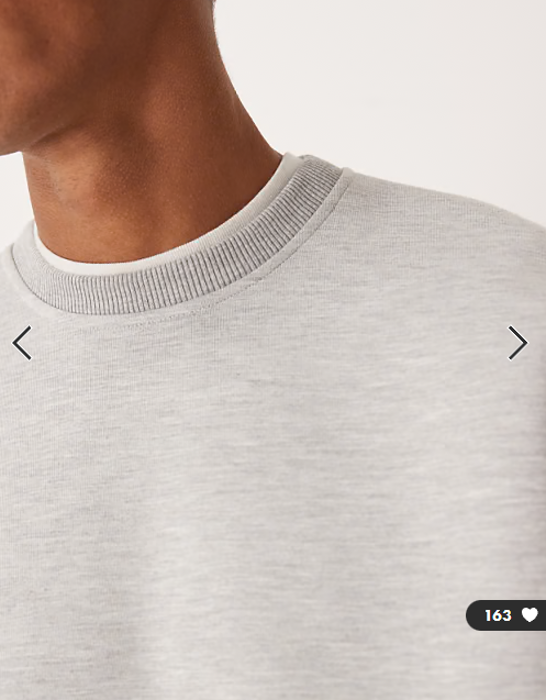 ASOS DESIGN heavyweight oversized crew sweatshirt in scuba-style fabric in grey marl - LGREY