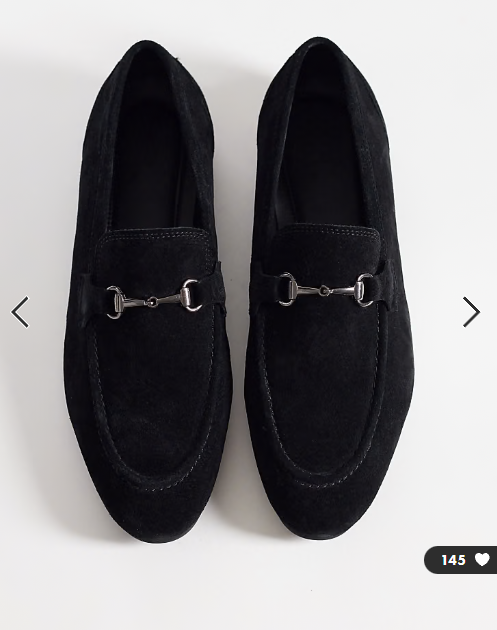 ASOS DESIGN slim loafer with snaffle in black suede