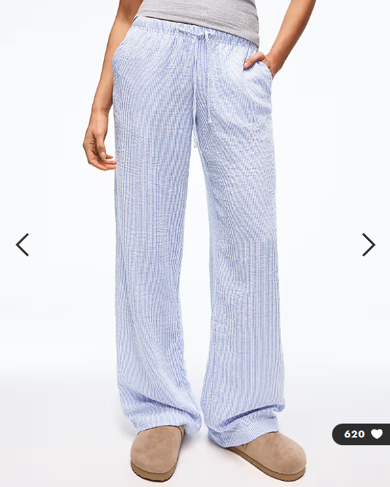 Bershka linen rich trousers with an elasticated waistband in blue - NAVY