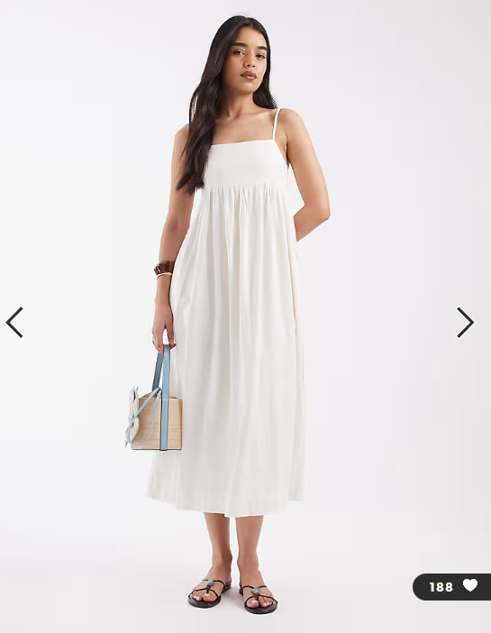JJXX linen blend maxi dress in white