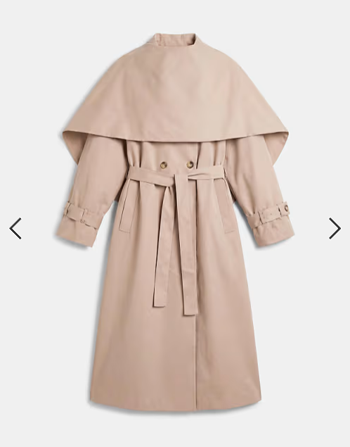 ASOS DESIGN scarf detail trench coat in stone