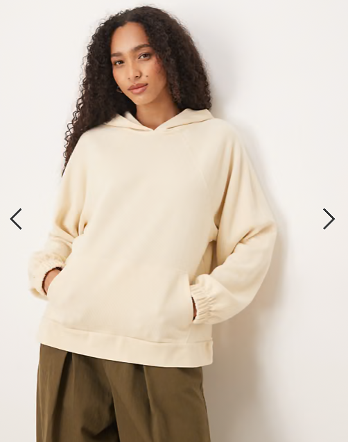 ASOS DESIGN Supersoft raglan sleeve oversized hoodie in warm cream
