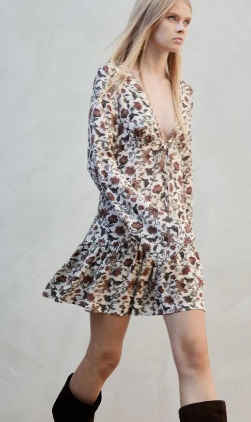 H&M - V-NECK DRESS - Old Rose