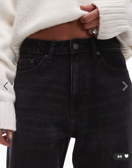 Topshop Original Mom high rise jean in washed black