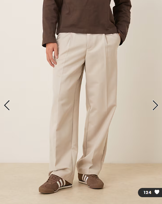 ASOS DESIGN smart wide leg trousers in stone