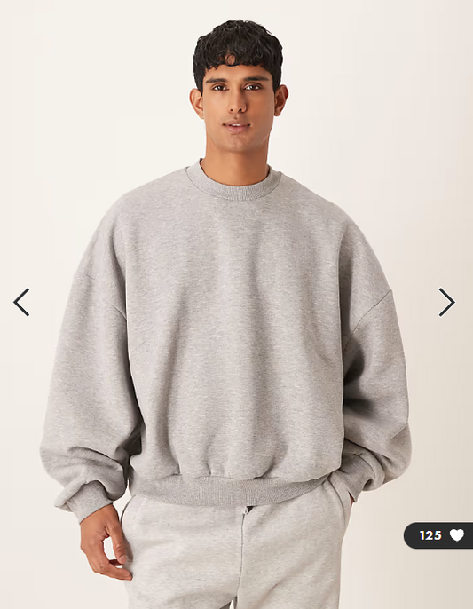 ASOS DESIGN extreme oversized sweatshirt in grey marl