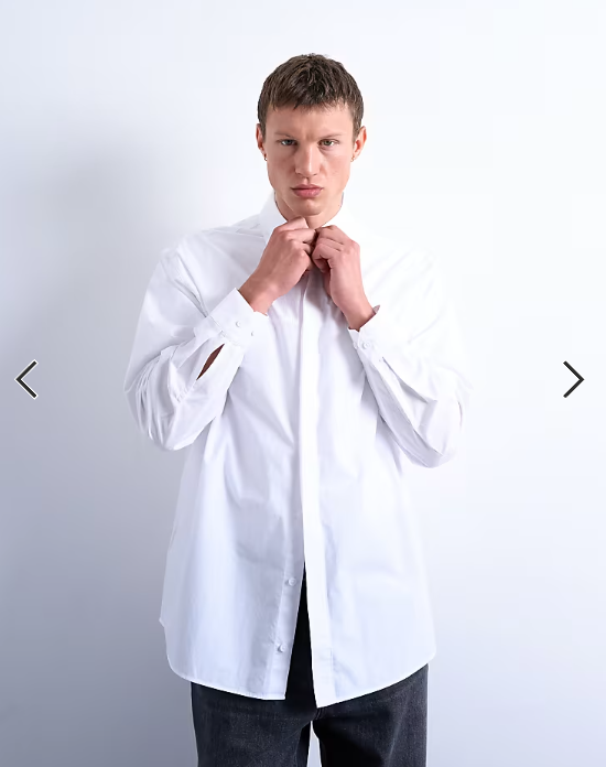 Topman oversized fit formal shirt in white