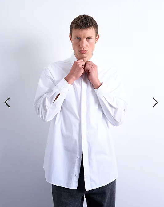 Topman oversized fit formal shirt in white