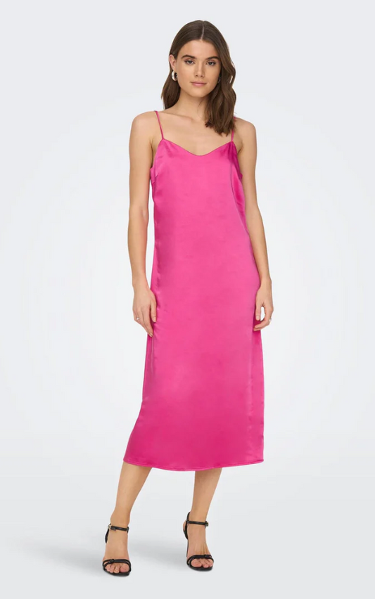 - ONLY - ONLMAYRA SLIP TIE SATIN DRESS WVN