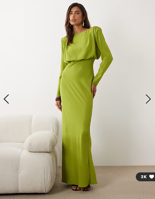 ASOS DESIGN batwing maxi dress in lime
