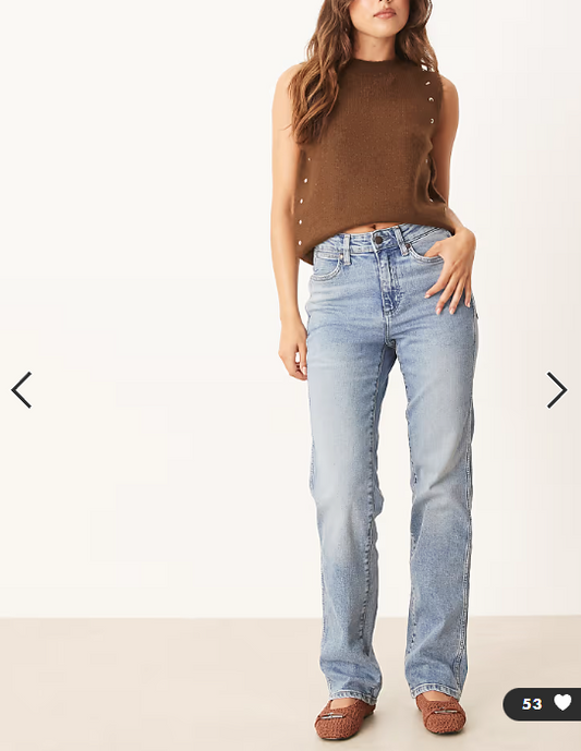 Asos - Wrangler - Straight fit jeans in light blue acid wash
