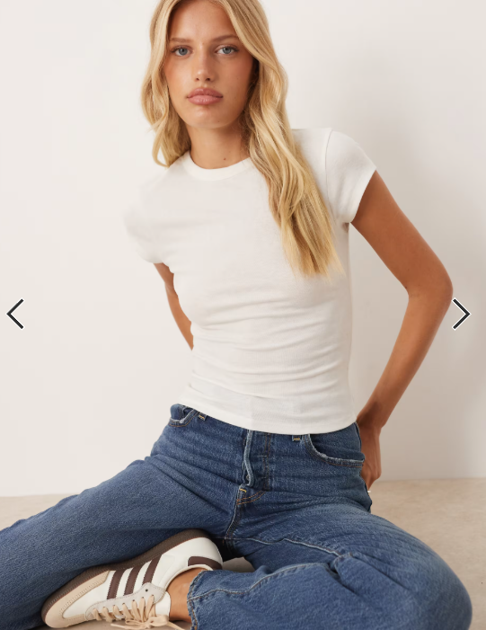 ASOS DESIGN soft baby tee in cream