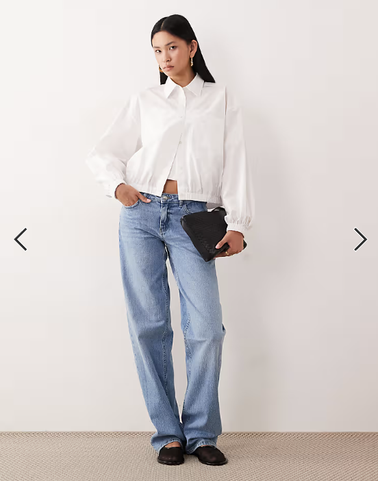 JDY Tall Katie low waist straight leg jeans in light blue