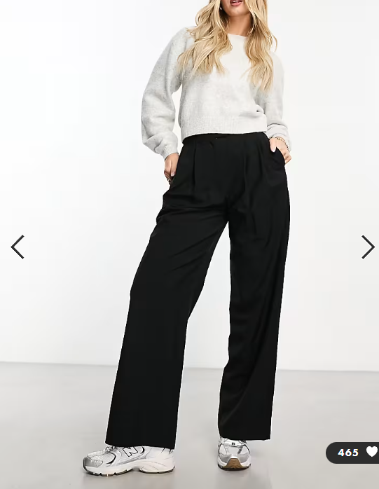 Asos - hourglass tailored wide leg trousers black