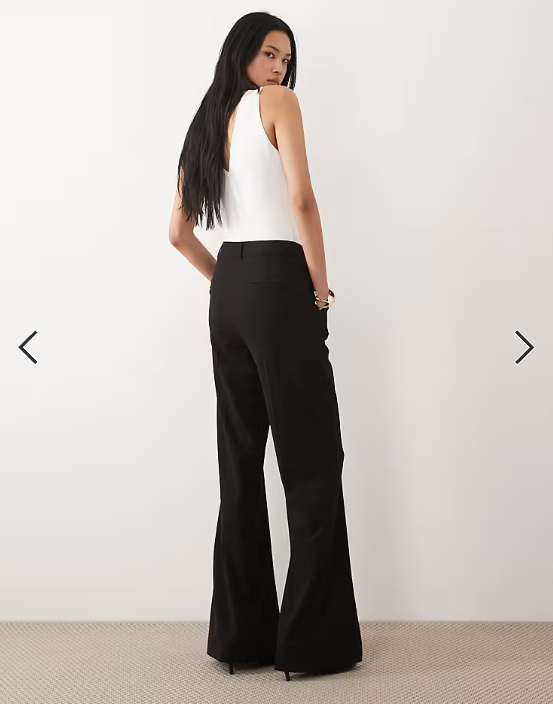 ASOS DESIGN Tall tailored snatch flare pants in black