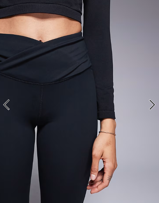 4505 Tall Icon soft touch wrap waist slim kick yoga legging in black