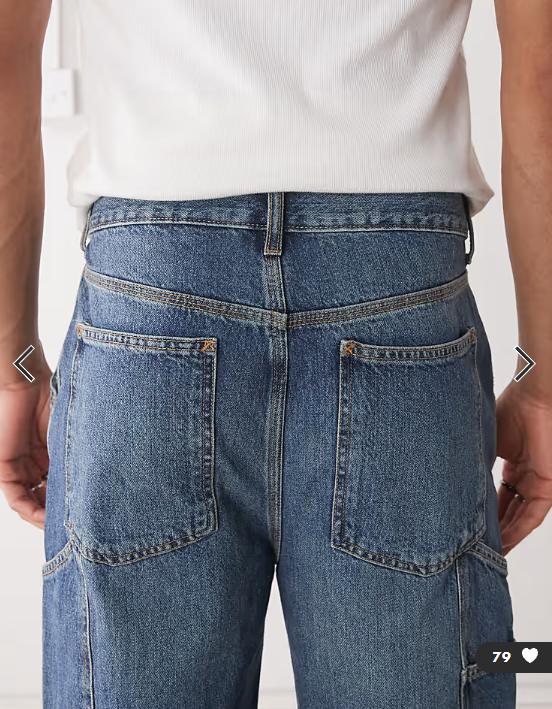 COLLUSION X011 carpenter jeans in dark wash blue