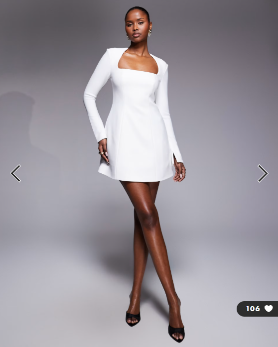 Forever New structured mini dress in white