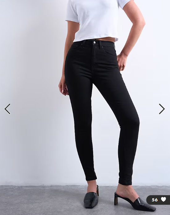 Topshop Hourglass Jamie high rise skinny jean in black