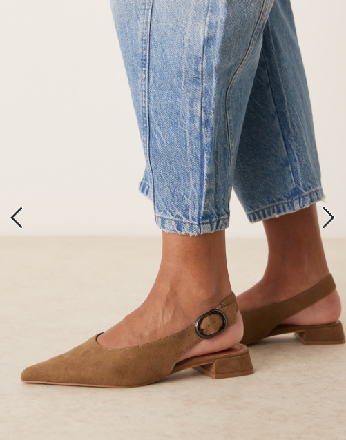 ASOS DESIGN Leonora slingback ballet in taupe suedette