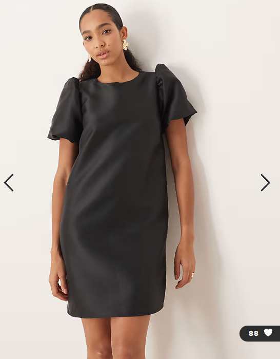 Vila volume sleeve mini dress in black